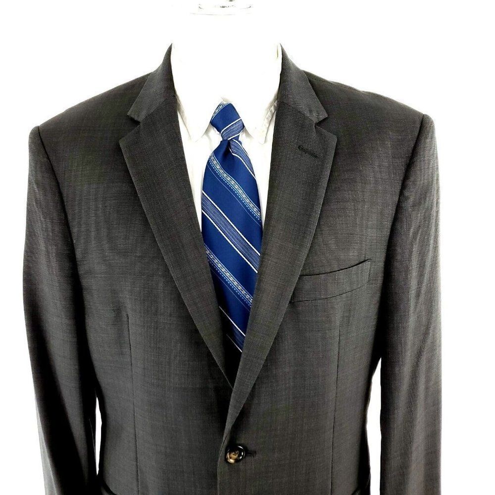 Jos‎ A Bank Wool 2 Button Blazer 40R Gren Beige Birdseye